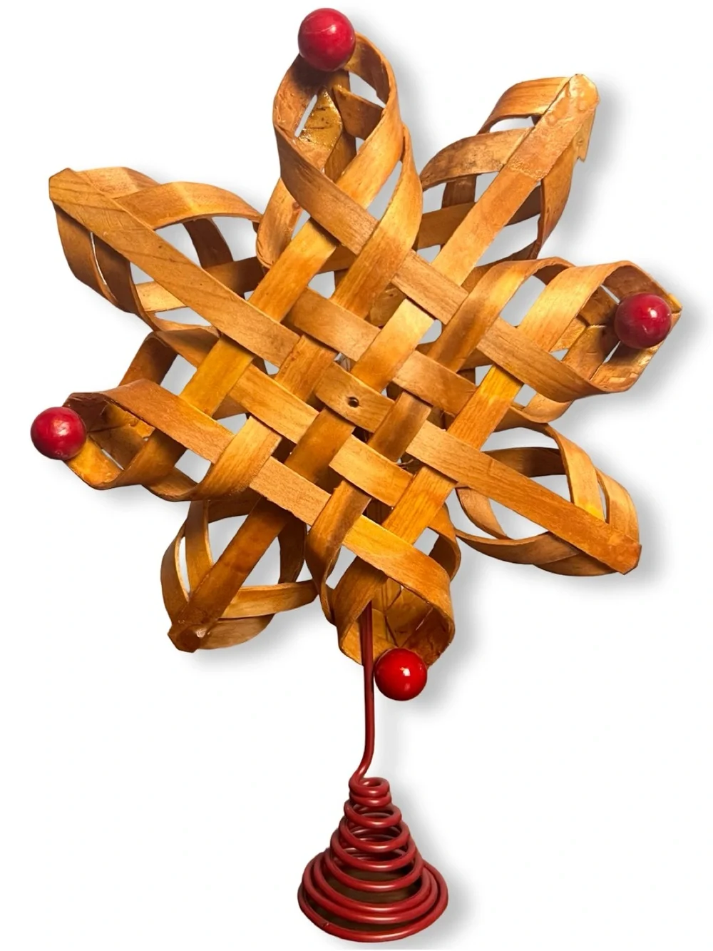 Vintage 2003 Target Wood Snowflake‎ Tree Topper Christmas Holiday Decor 10.5”
